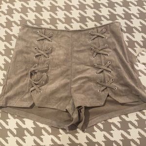 Brown Velvet Shorts! Size M Good condition!